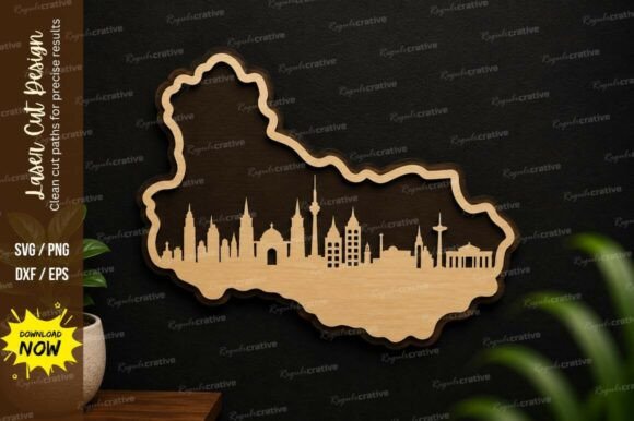 Download Landscape Map SVG Laser Cut Decor - Map Collection
