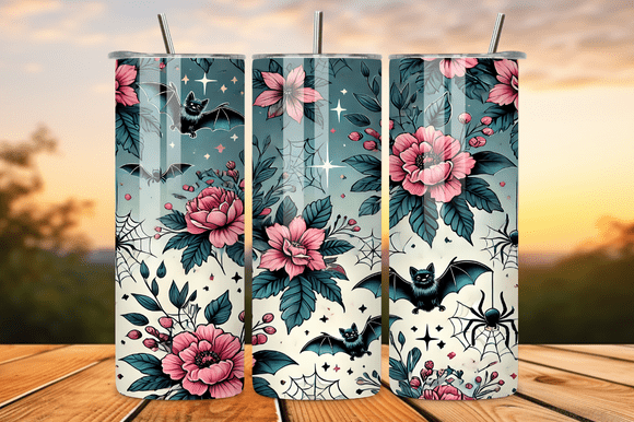 Download Cute Spooky Bats Pink Halloween Tumbler - Pink Collection