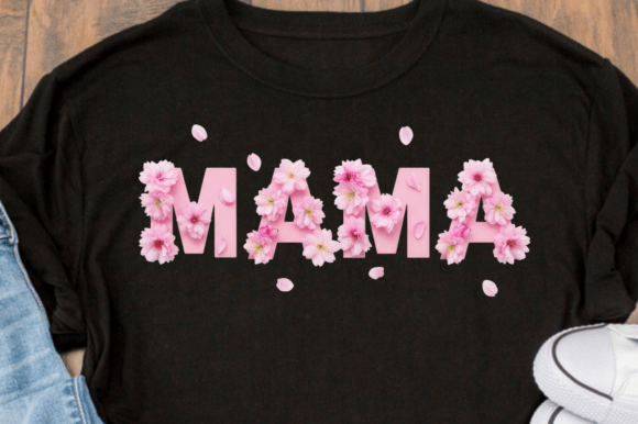 Download Pink Mama Text with Floral Decorations - Pink Collection