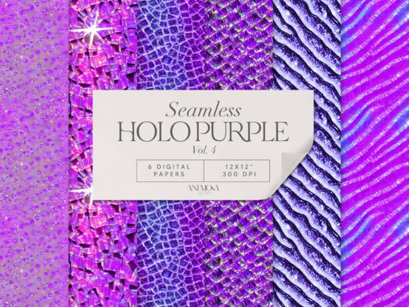 Download Purple Holographic Digital Paper Seamles - Premium Resources