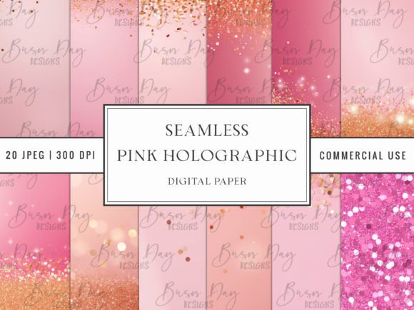 Download Pink Holographic Digital Paper Pack - Pink Collection