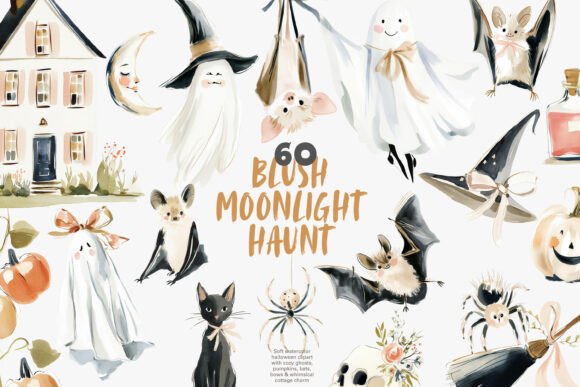 Download Soft Blush Halloween Clipart Bundle - Soft Collection
