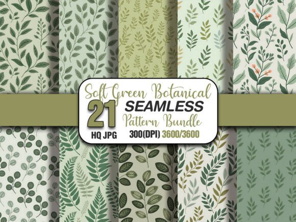 Download Soft Green Botanical Seamless Pattern - Soft Collection