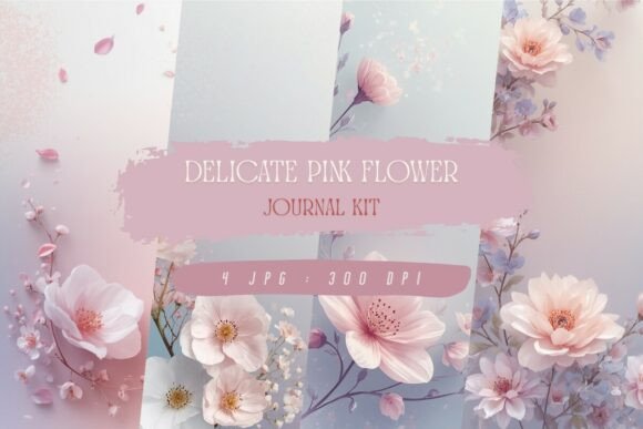 Download Delicate Pink Flower Journal Kit - Pink Collection
