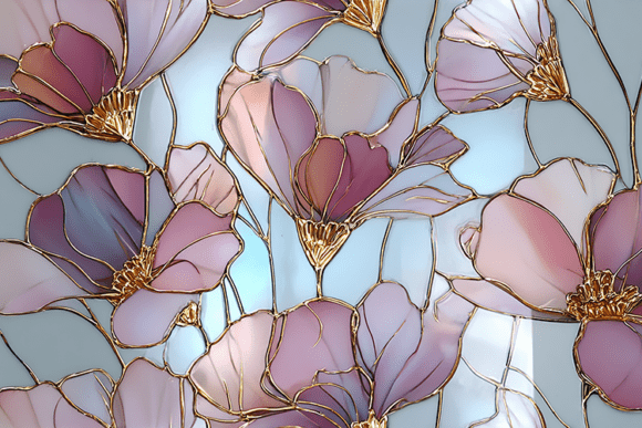 Download Elegant Floral Stained Glass Pattern - Stained Collection