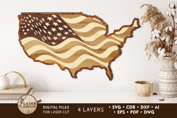 Download 3D USA Map 4th of July Cut Files - Map Collection
