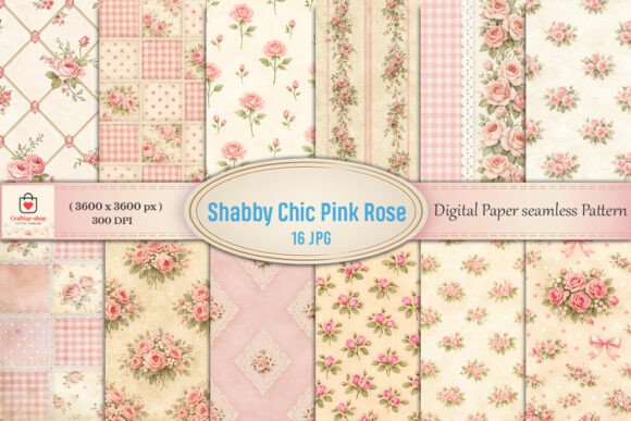 Download Shabby Chic Pink Rose Digital Paper - Pink Collection