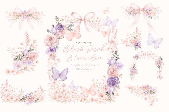 Download Blush Pink &amp; Purple Wildflowers Clipart - Pink Collection