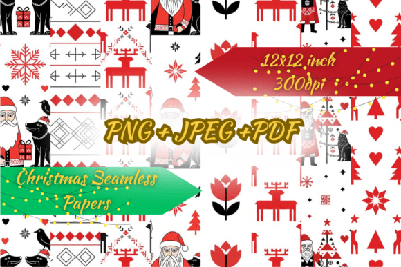 Download Scandinavian Christmas Seamless Paper - Scandinavian Collection