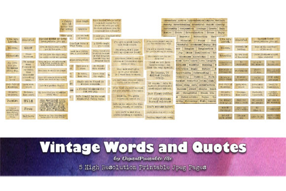 Download Vintage Words, Quotes Pack, Aged Sayings - Aged Collection