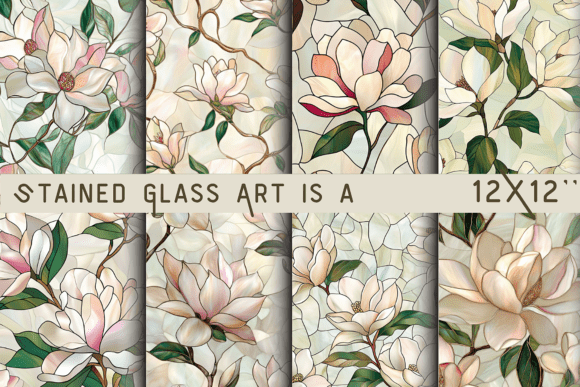 Download Stained Glass Art Magnolia Flower - Stained Collection