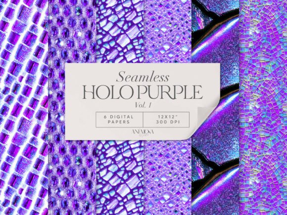 Download Purple Holographic Digital Paper Seamles - Premium Resources