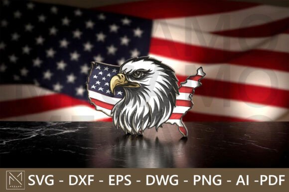 Download USA Map and Eagle Head SVG - Map Collection