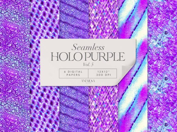 Download Purple Holographic Digital Paper Seamles - Premium Resources