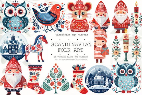 Download Christmas Scandinavian Folk Art Bundle - Scandinavian Collection