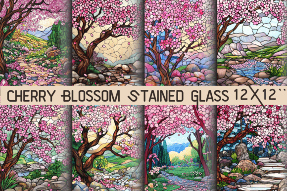 Download Cherry Blossom Stained Glass Window - Stained Collection