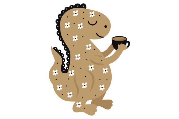 Download T-Rex Holding a Cup of Tea - Scandinavian Style - Scandinavian Collection