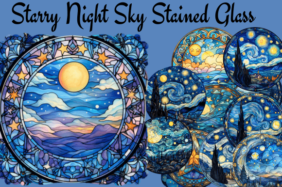 Download Starry Night Sky Stained Glass - Stained Collection
