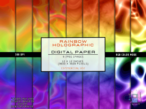 Download Rainbow Holographic Digital Paper - Holographic digital paper Collection