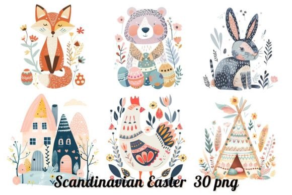Download Scandinavian Easter Folk Art Sublimation - Scandinavian Collection