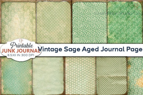 Download Vintage Sage Aged Journal Page Junk Jour - Aged Collection