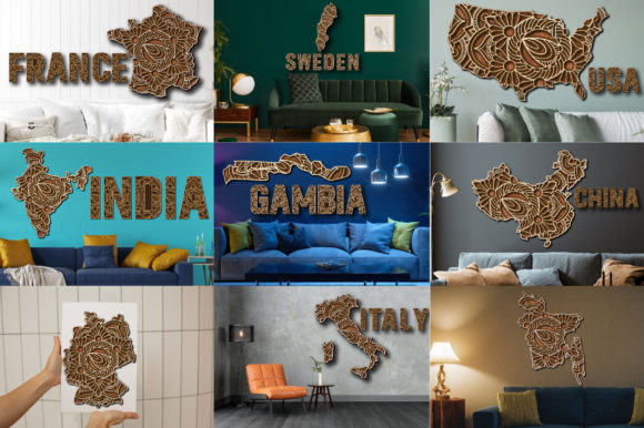 Download Personalized 100 Countries Map Laser Cut - Map Collection