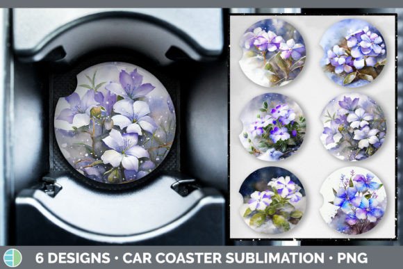 Download Snowy Periwinkle Car Coaster | Sublimati - Periwinkle Collection