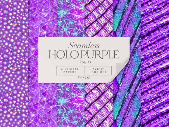 Download Purple Holographic Digital Paper Seamles - Holographic digital paper Collection