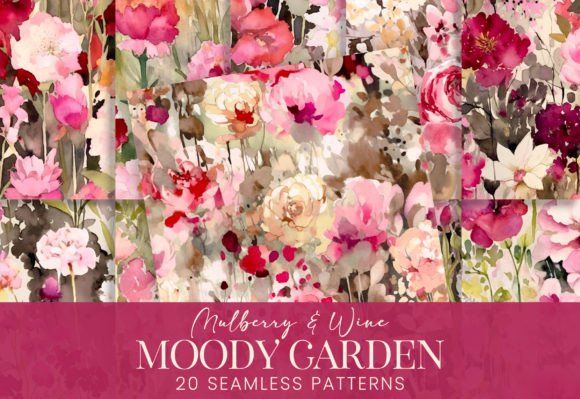 Download Berry Wine Pink Floral Garden Watercolor - Pink Collection