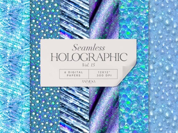 Download Blue Holographic Digital Paper Seamless - Premium Bundle