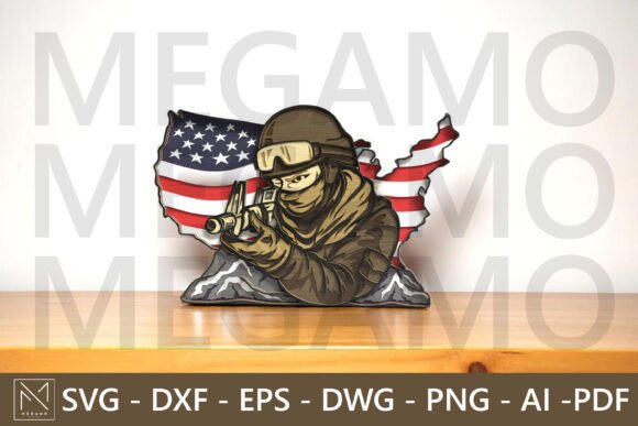 Download Sniper Soldier USA Map SVG - Map Collection