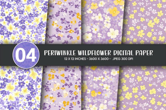 Download Periwinkle Wildflower Digital Paper - Periwinkle Collection