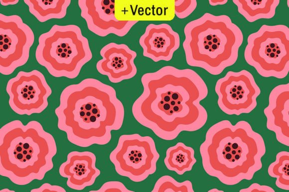 Download Funky Pink Liquid Flowers Green Pattern - Pink Collection